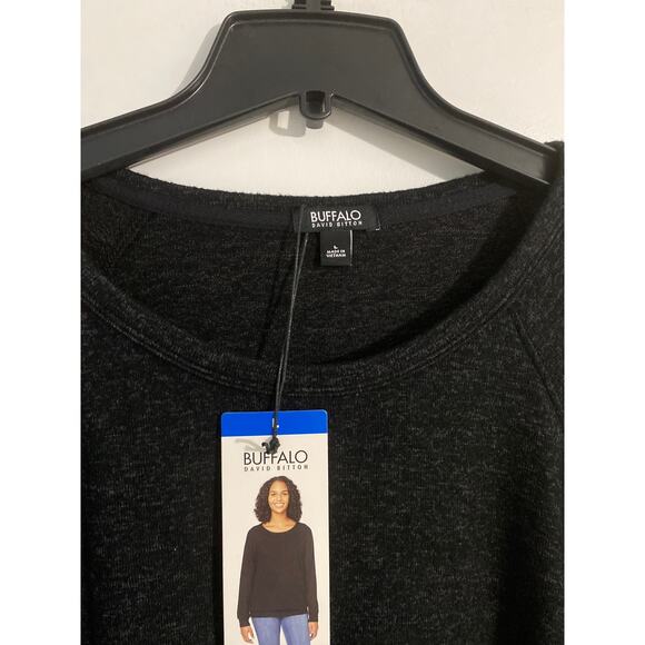 Buffalo David Bitton long sleeve top women’s size L black soft cozy lounge NEW - Picture 2 of 6